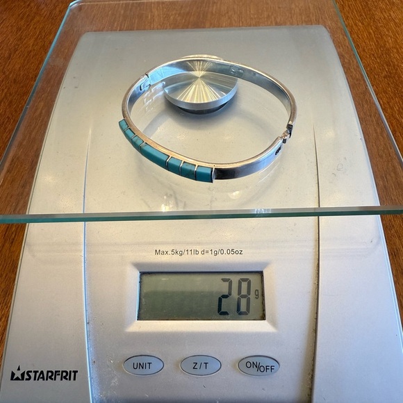 Blue Turquoise Southwestern Navajo Sterling Silver Inlay Bracelet - Picture 11 of 17